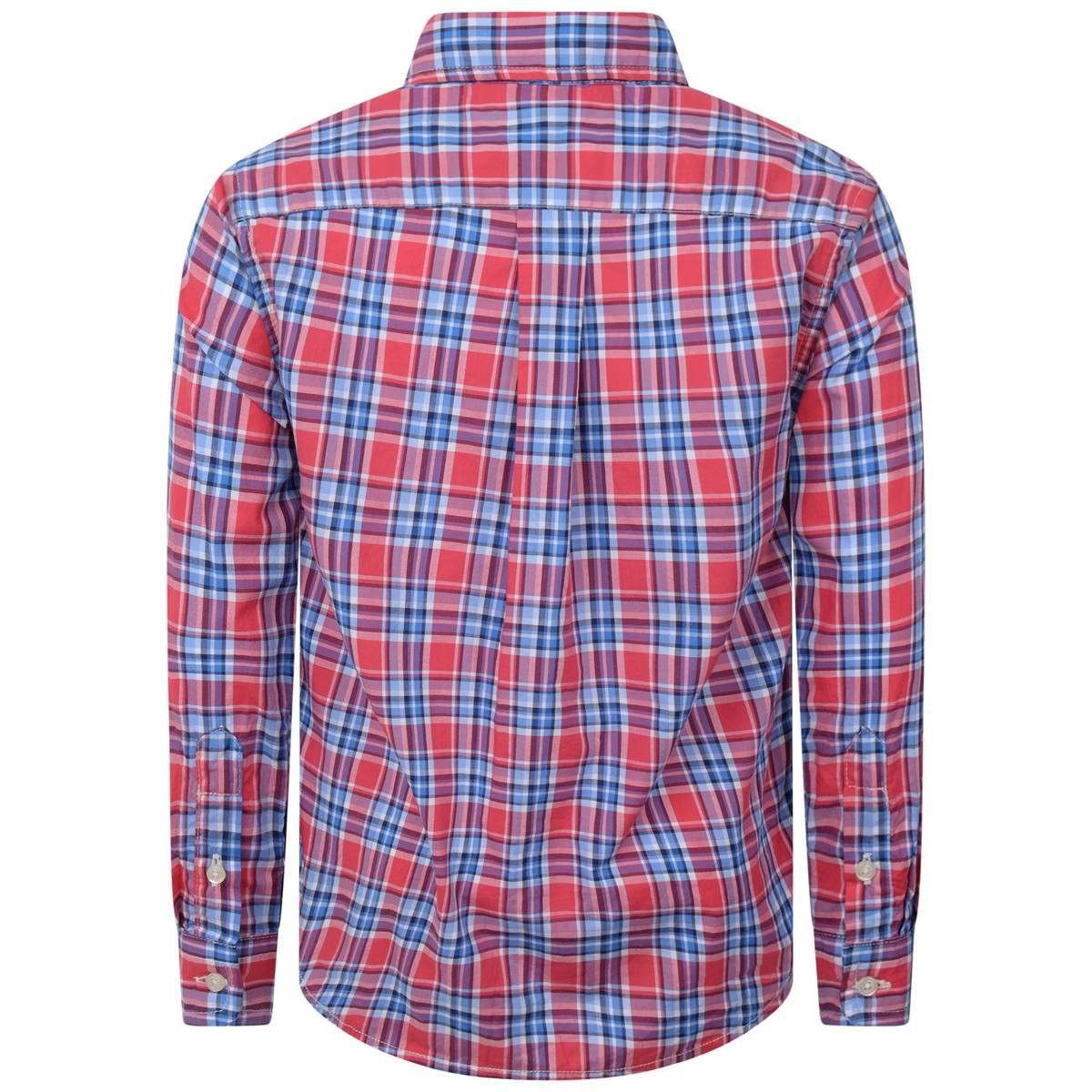 Red and Blue Check Logo - Ralph Lauren Cruise Boys Red Check Cotton Shirt - Ralph Lauren Kids ...