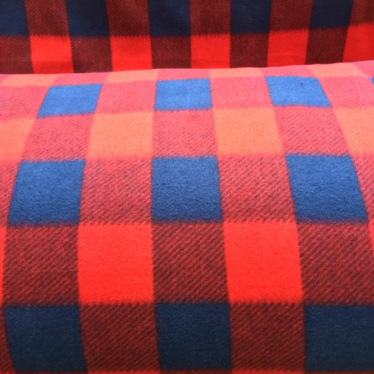 Red and Blue Check Logo - Polar Fleece Fabric By The Yard Buffalo Plaid Red and Blue Check 60 ...