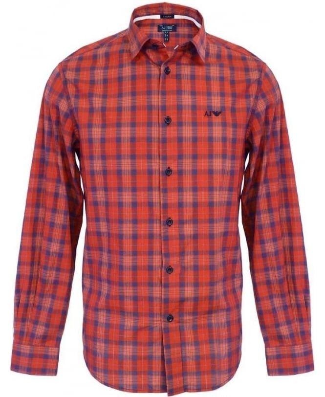 Red and Blue Check Logo - Armani Jeans Red & Blue Check V6C25GY Shirt - Shirts from Jonathan ...