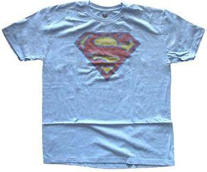 Light Blue Superman Logo - DC Comics Superman Distressed Logo Light Blue Heather Men's T-Shirt ...