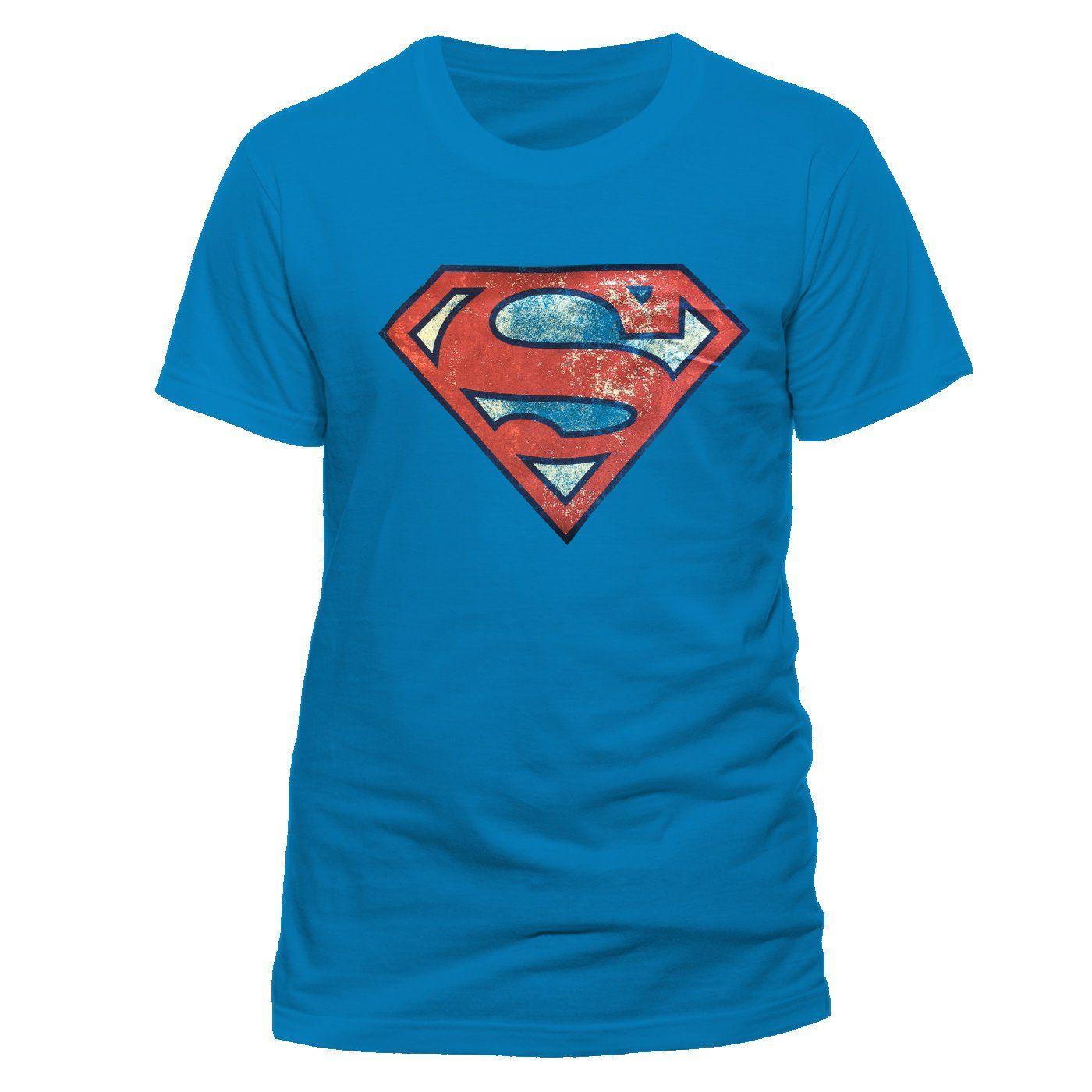 Light Blue Superman Logo - Buy Superman - Distressed Logo Light Blue T-Shirt at Loudshop.com ...
