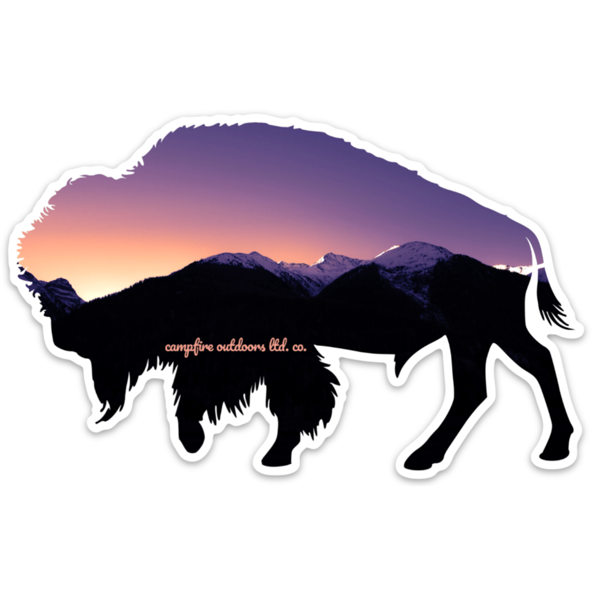 Sunset Bison Logo - Sunset Bison (5 in. x 3.17 in.) Outdoors Ltd. Co