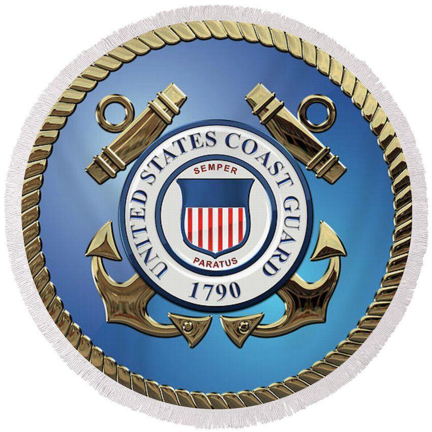 Us Coast Guard Logo - U. S. Coast Guard - U S C G Emblem Round Beach Towel for Sale by ...