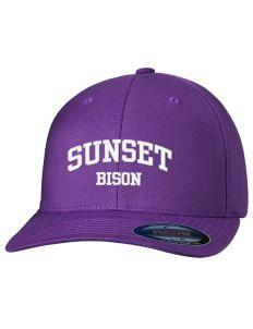 Sunset Bison Logo - Sunset High School Bison Hats - Stretch Fit Caps