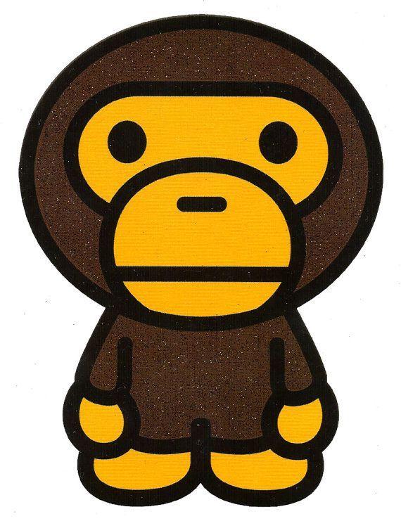 BAPE Gorilla Logo - 4.25 inch X 5.75 inch Bape Monkey A Bathing Ape Gorilla ~ Baby Milo ...