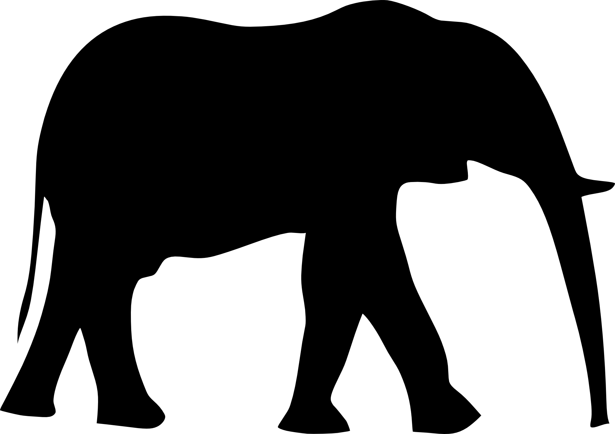 Elephant Black and White Logo - Black Elephant Clipart