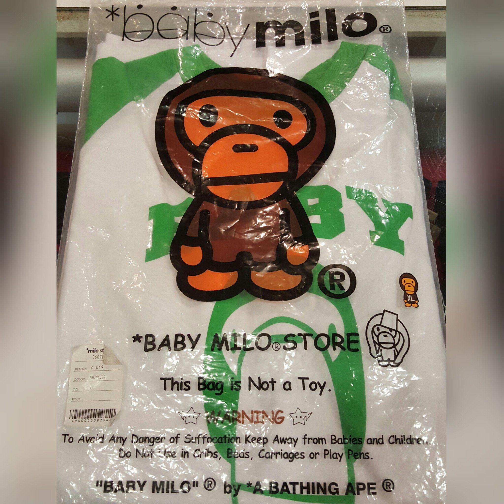 Baby Monkey Bathing Ape Logo - Bape Baby Milo Long Sleeve Tee – Krudmart Long Island