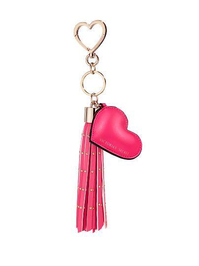 Victoria's Secret Pink Heart Logo - Heart Tassel Keychain - Victoria's Secret