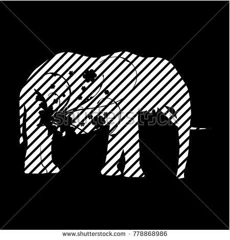 Black and White Elephant Logo - black and white elephant logo design. silhouette