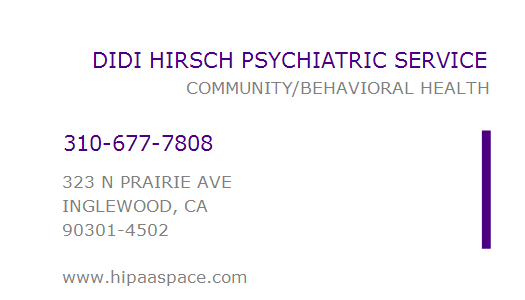 Didi Hirsch Logo - 1639200694 NPI Number | DIDI HIRSCH PSYCHIATRIC SERVICE | INGLEWOOD ...