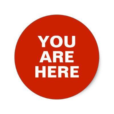 You Are Here Logo - YOU ARE HERE Location Dot Classic Round Sticker | Zazzle.com