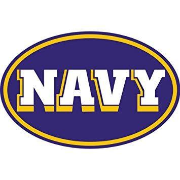 Navy Blue Oval Logo - NAVY BLOCK LETTERS IN WHITE AND GOLD OUTLINE IN BLUE BACKGROUND OVAL ...