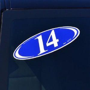 White Car Blue Oval Logo - Car Dealer Lot Windshield 2 Digit Oval Model Year Stickers 6 Packs ...