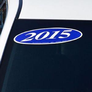 White Car Blue Oval Logo - Car Dealer Windshield Oval Model Year Stickers (6 packs) Blue