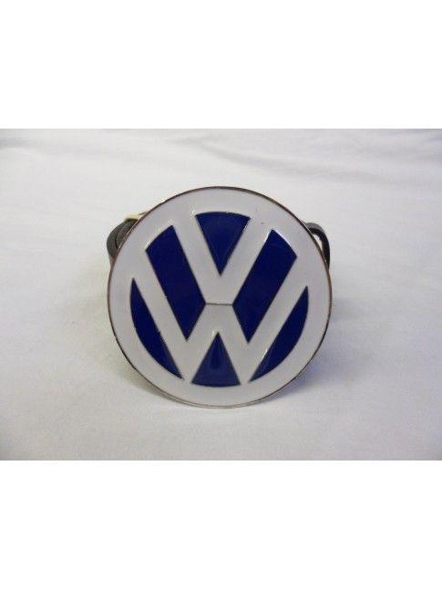 White Car Blue Oval Logo - VW WHITE AND BLUE CAR BADGE LOGO BUCKLE with BELT