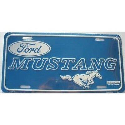 White Car Blue Oval Logo - FORD OVAL LOGO- Aluminum License Plate White And Blue Made In Usa ...