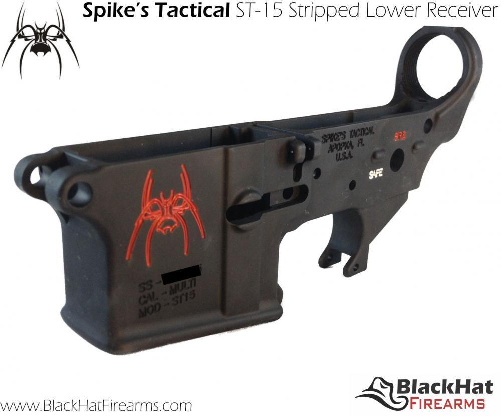 AR-15 Logo - Spike's Tactical Stripped AR-15 Lower (Color Filled Fire/Safe Style ...