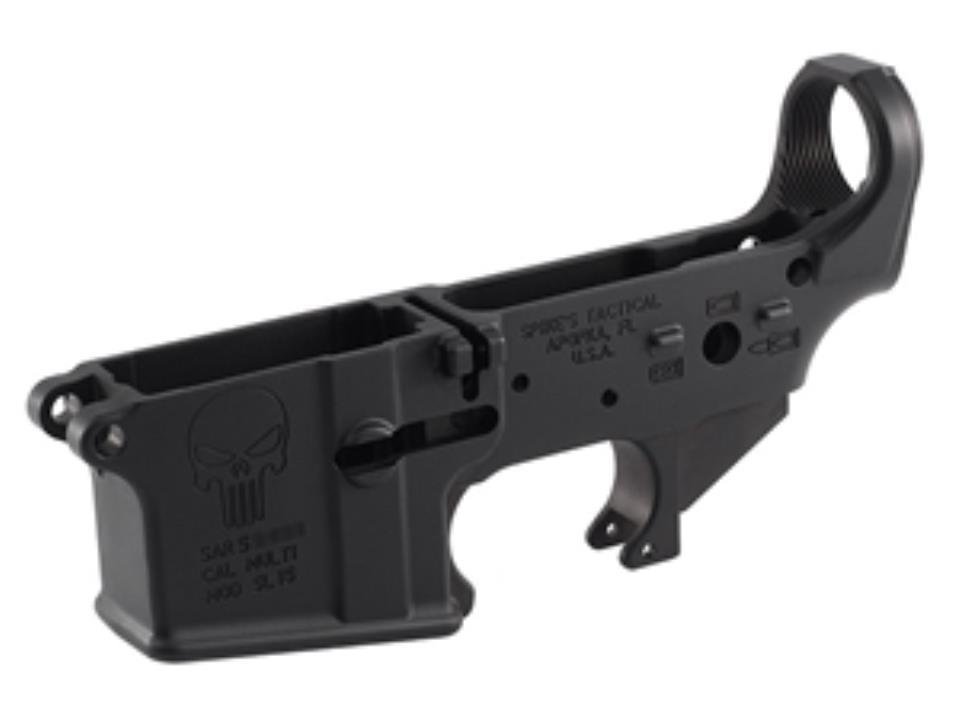 AR-15 Logo - Spikes AR-15 Lower Receiver Stripped - w/Punisher Logo - Impact Guns