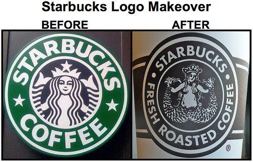 Old Starbucks Logo - Starbucks Old Logo vs. New Logo - Too Much?. OBSCENE? Star