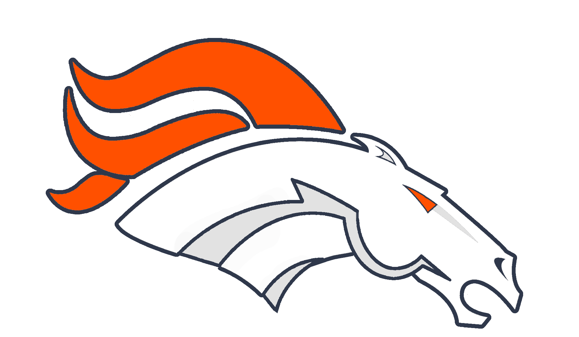 Ghost Horse Logo - Enhancing (new nike trend) the Broncos ghost horse logo, rough