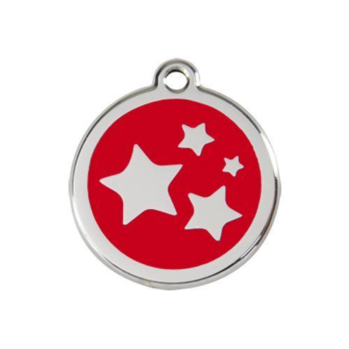Steel Red Dog Logo - Stainless Steel And Enamel Stars Red Dog ID Tag