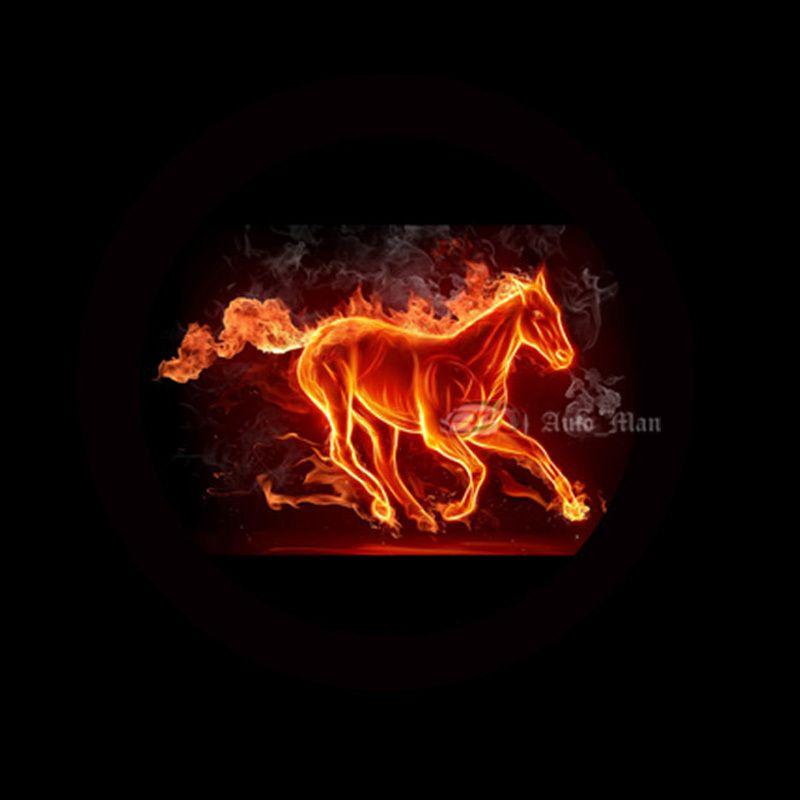 Ghost Horse Logo - 2x Flaming Horse Logo Car Door Welcome Step Courtesy Laser Projector ...