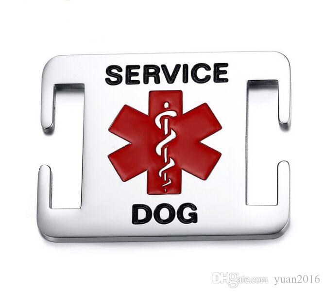 Steel Red Dog Logo - Service Dog Vest 316L Stainless Steel Red Medical Alert Symbol