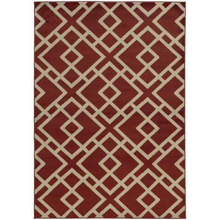 Diamonds and Red Lines Logo - Moretti Monarch Area Rugs - 3685J Contemporary Red Diamonds Squares ...