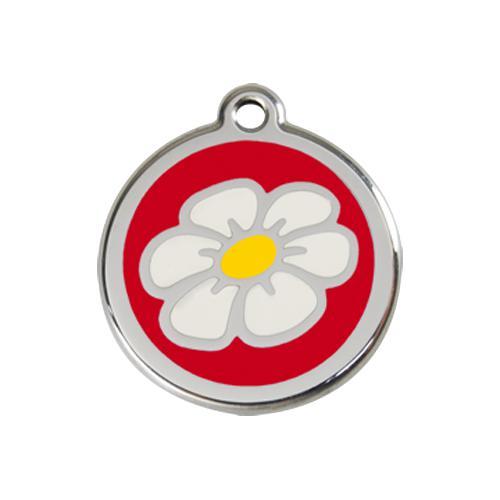 Steel Red Dog Logo - Stainless Steel And Enamel Daisy Red Dog ID Tag