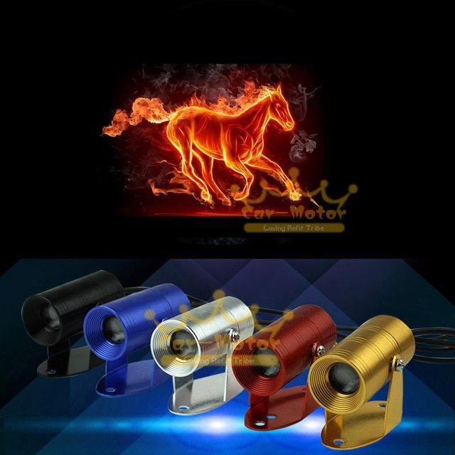 Motorcycle Horse Logo - 3D Flaming Horse Logo Motorcycle Laser Projector Ghost Shadow ...