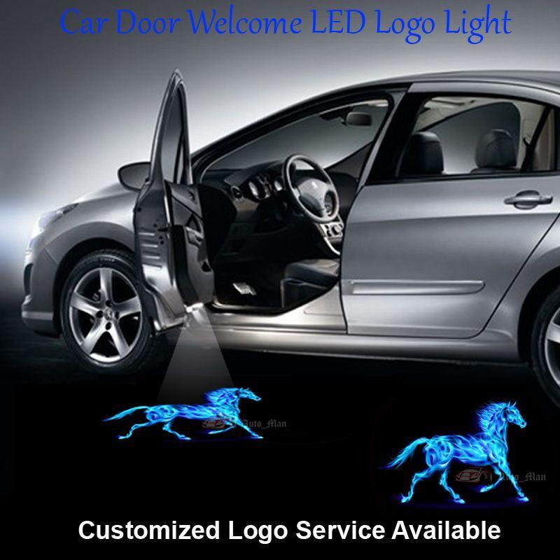 Ghost Horse Logo - 2x Car Door Welcome Laser Projector 3D Blue Flaming Horse Logo Ghost