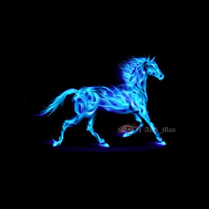 Ghost Horse Logo - 2x Car Door Welcome Laser Projector 3D Blue Flaming Horse Logo Ghost ...