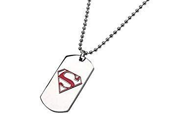 Steel Red Dog Logo - DC Comics Superman Red S Logo Stainless Steel 24 Chain Dog Tag