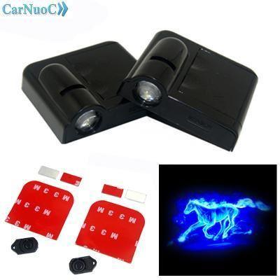 Ghost Horse Logo - Qoo10 - 2x wireless led car door welcome laser projector blue horse ...