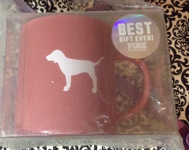 Steel Red Dog Logo - Victoria's Secret Pink Coffee Mug Cup Dog Soft Begonia Stainless