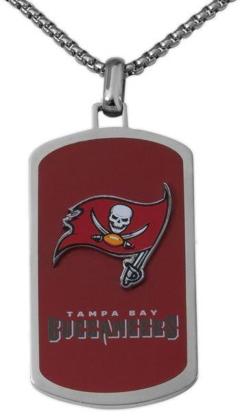 Steel Red Dog Logo - NFL Tampa Bay Buccaneers Men's Stainless Steel Dog Tag Logo Pendant ...