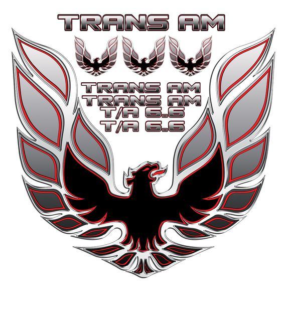 Trans AM Bird Logo - 1977-1981 Trans Am Metallic Silver deep red & black decal set | Etsy