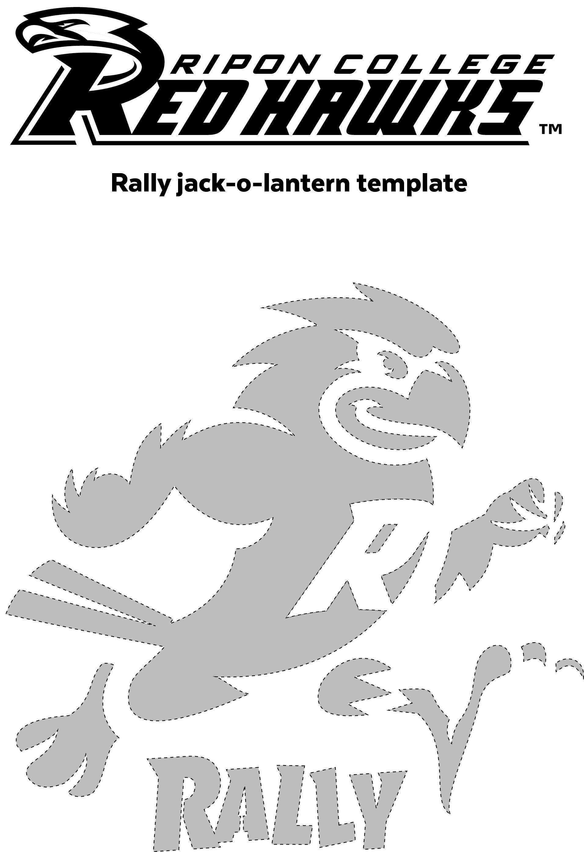 Red Hawk College Logo - Rally The Red Hawk Jack O Lantern Template. Ripon College Halloween