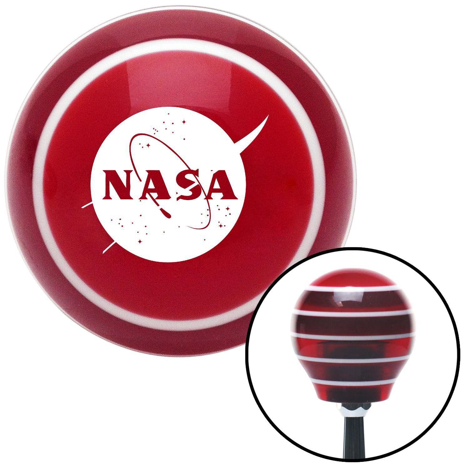 Red Circle with White N Logo - American Shifter White Nasa Logo Circle Red Stripe Shift Knob With ...