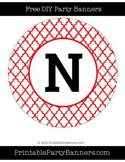 Red Circle with White N Logo - Red and White Circle Moroccan Tile Capital Letter N