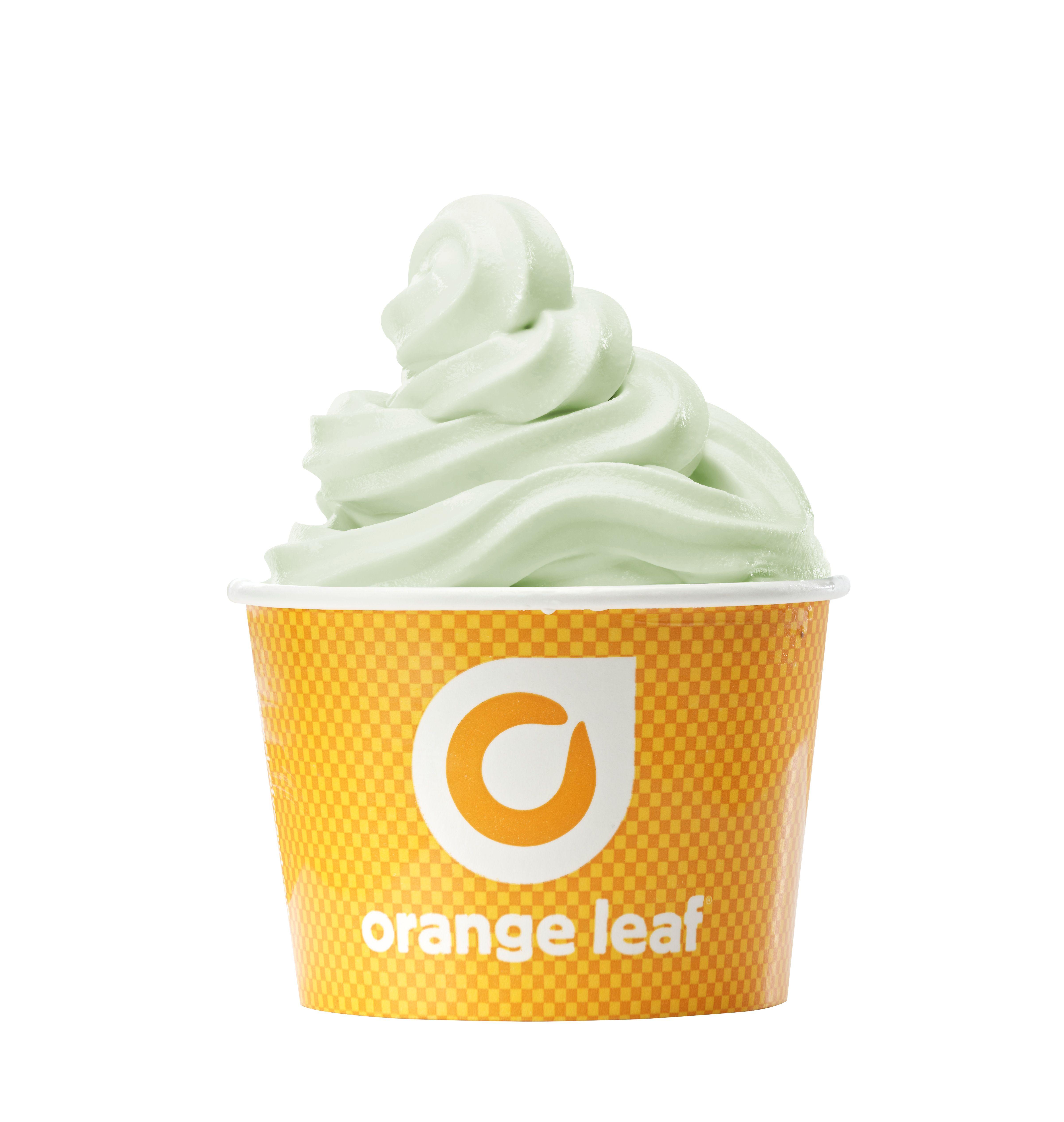 Ice Cream Orange Leaf Logo - New Pistachio Flavor Introduced by Orange Leaf Frozen Yogurt ...
