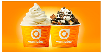 Ice Cream Orange Leaf Logo - Orange Leaf: Buy One, Get One Free Frozen Yogurt (Facebook offer ...