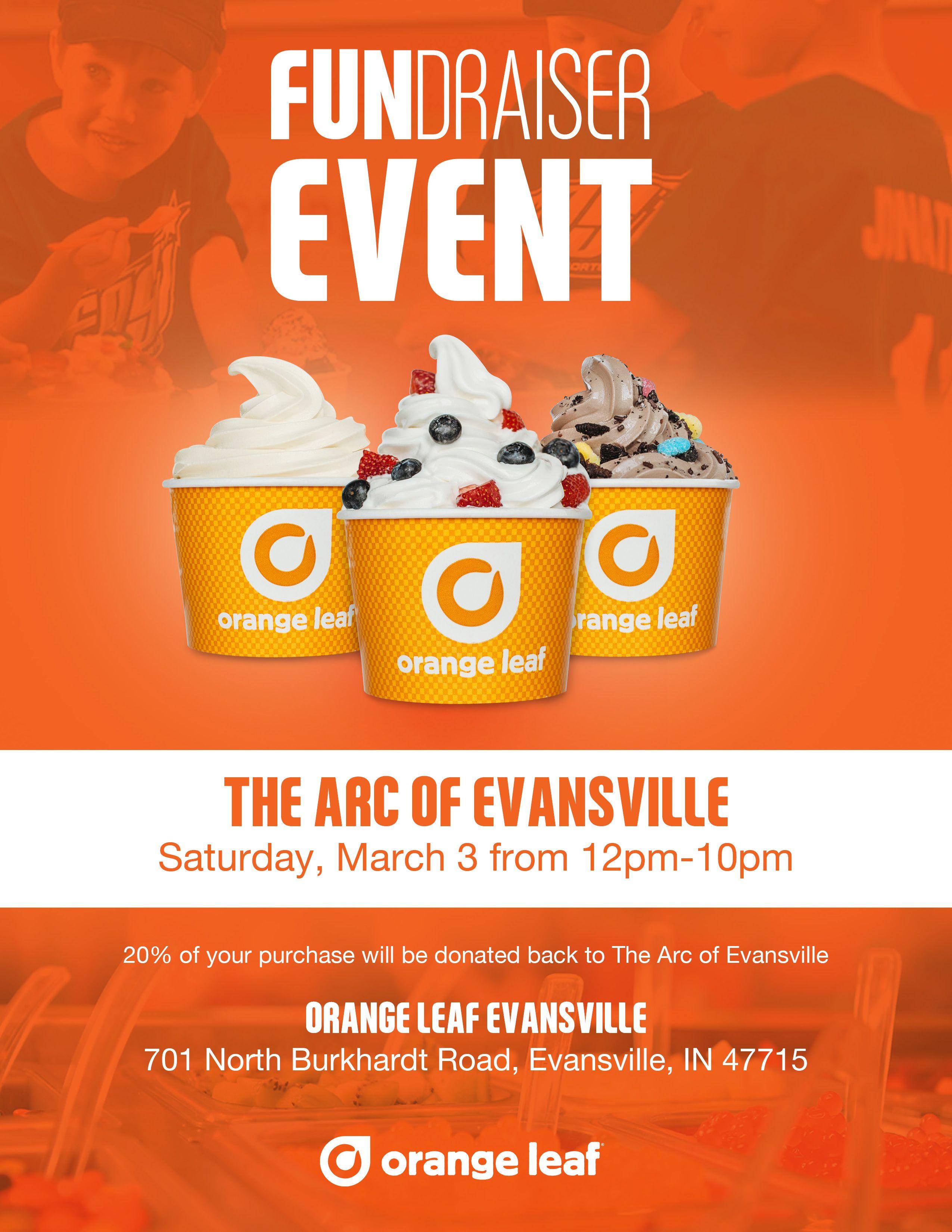 Orange Leaf Evansville Logo - Giveback with Orange leaf – The Arc of Evansville