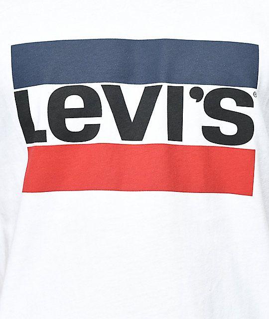 Red and White Sports Logo - Levi's 84 Sports Logo White T-Shirt | Zumiez
