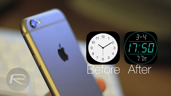 iPhone Clock App Logo - How To Transform Stock Analog iOS Clock Icon Into Digital Clock Icon