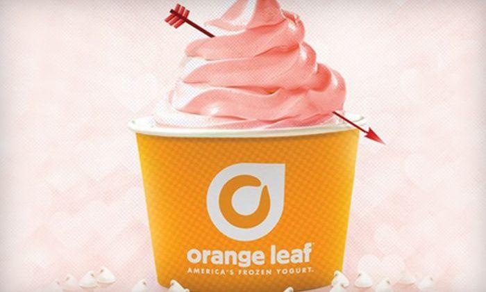 Ice Cream Orange Leaf Logo - Frozen Yogurt - Orange Leaf | Groupon