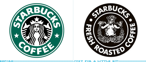 Old and New Starbucks Logo - Brand New: Starbucks, Back to the Future