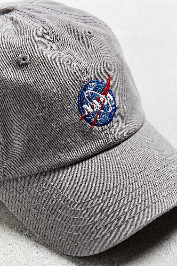 NASA Baseball Logo - Lyst Outfitters Nasa Logo Baseball Hat in Gray