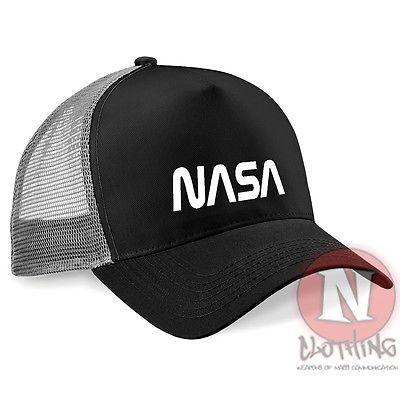 NASA Baseball Logo - NASA logo space science moon astronaut Half mesh retro trucker ...