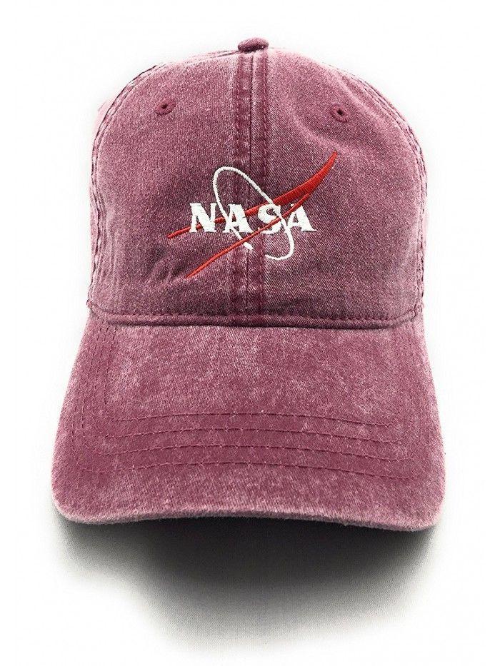 NASA Baseball Logo - NASA Logo Embroidered Washed Space Dad Cap - Maroon - CB1856M4OUH ...